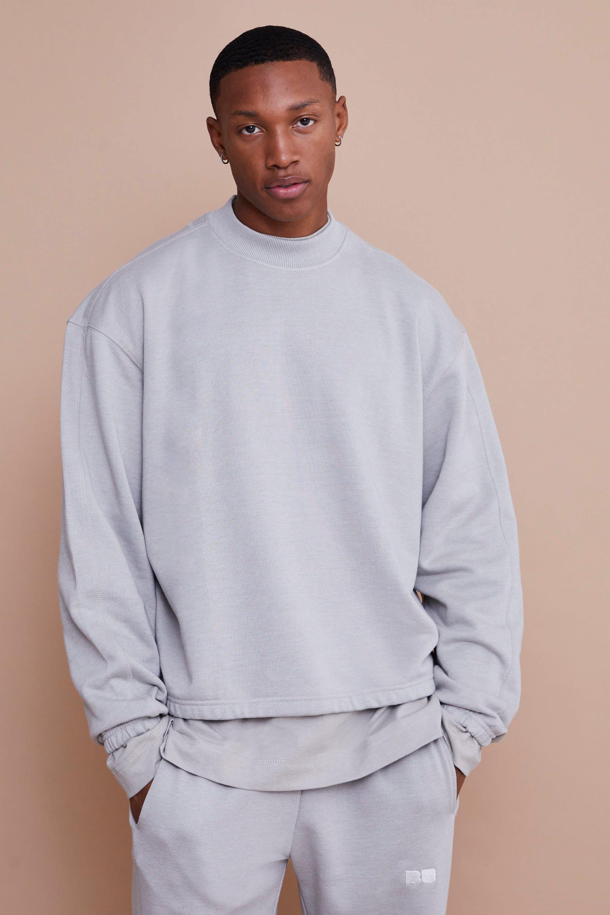 Boohooman grey sweatshirt new arrivals